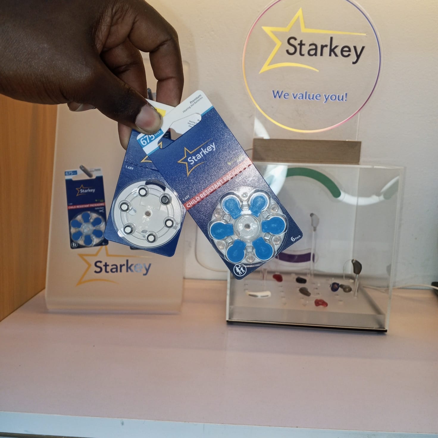 Size 675 and size 13 hearing aid batteries available at Mombasa Hearing Centre